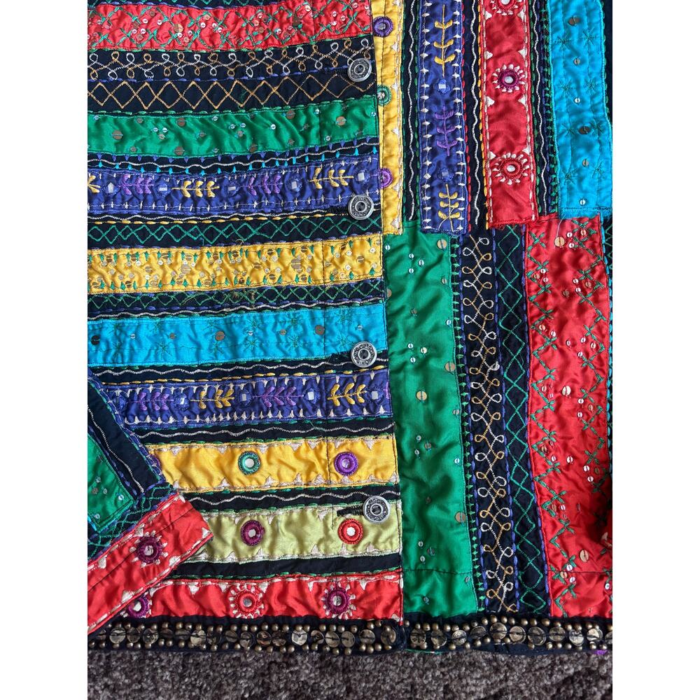 Chico's Patchwork Multicolor Button Up Jacket - image 3